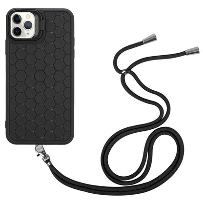 For iPhone 11 Pro Case TPU Lens Frame Protection Phone Cover with Hanging Strap