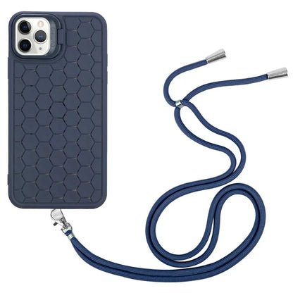 For iPhone 11 Pro Case TPU Lens Frame Protection Phone Cover with Hanging Strap