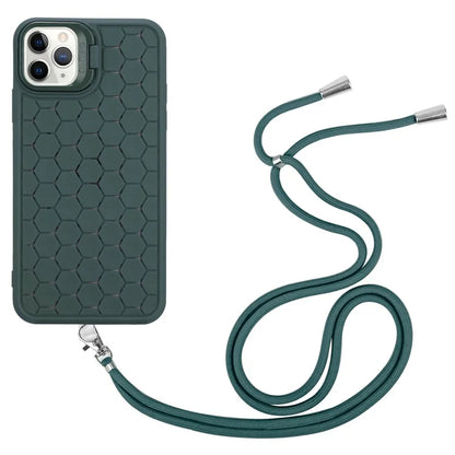 For iPhone 11 Pro Case TPU Lens Frame Protection Phone Cover with Hanging Strap