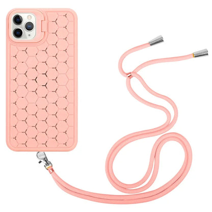 For iPhone 11 Pro Case TPU Lens Frame Protection Phone Cover with Hanging Strap