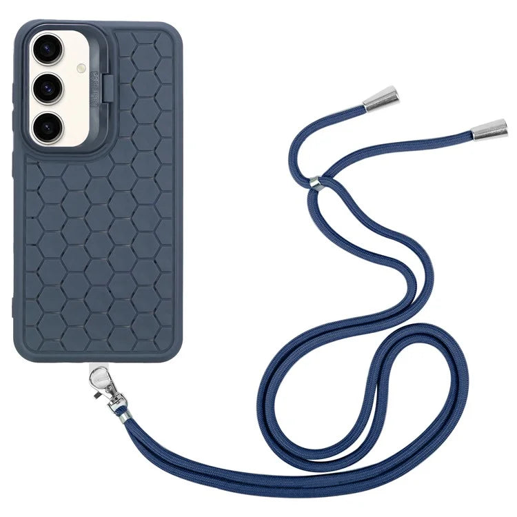 For Samsung Galaxy A15 4G / A15 5G Case Heat Dissipation TPU Kickstand Phone Cover with Lanyard