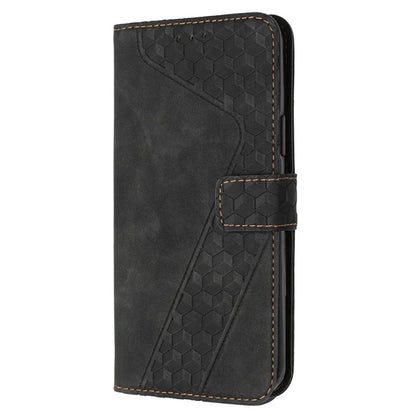 For iPhone 14 Pro Max Anti-Scratch Cover 7-Shape Imprinted Pattern PU Leather Phone Case Wallet
