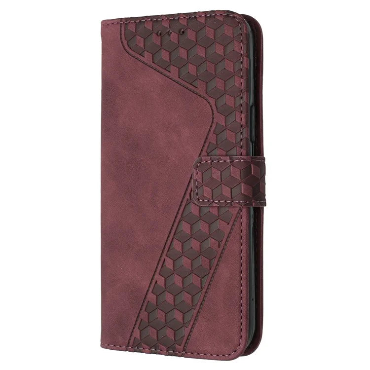 For iPhone 14 Pro Max Anti-Scratch Cover 7-Shape Imprinted Pattern PU Leather Phone Case Wallet