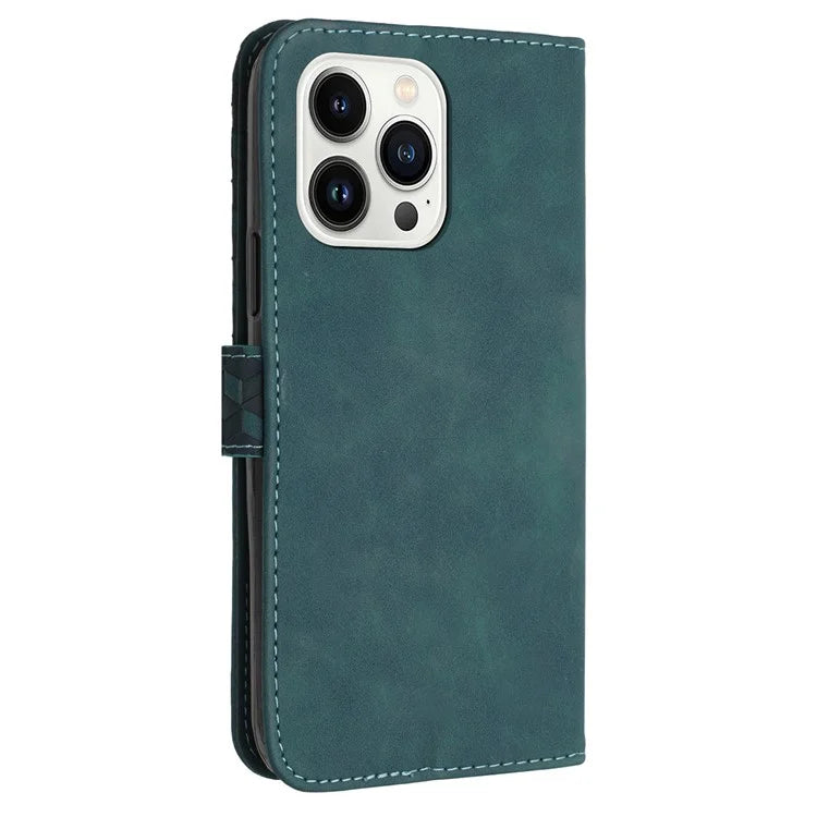 For iPhone 13 Pro Max PU Leather Cover Imprinted Pattern Wallet Cell Phone Case