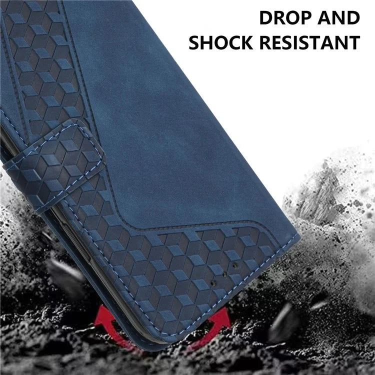 For iPhone 13 Pro Max PU Leather Cover Imprinted Pattern Wallet Cell Phone Case