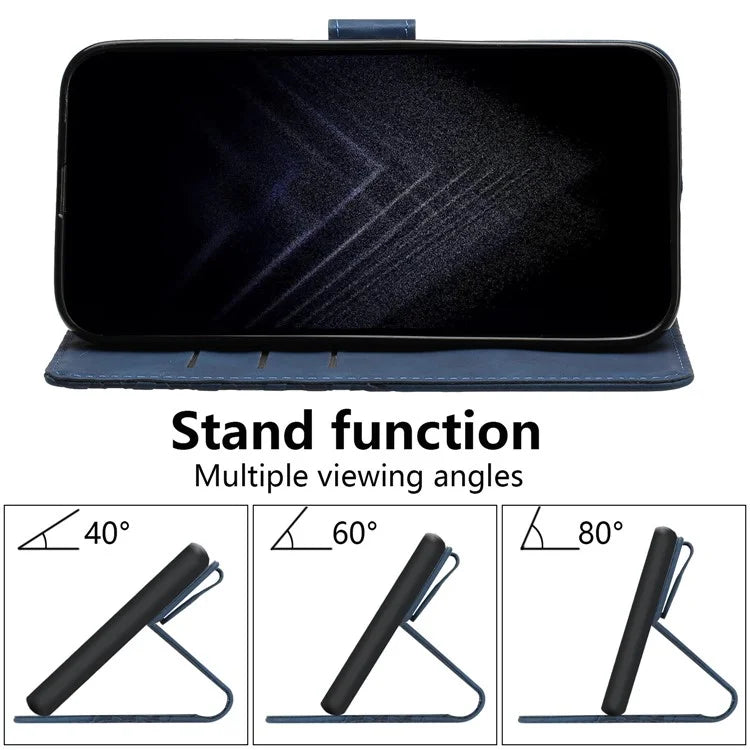 For iPhone 13 Pro Max PU Leather Cover Imprinted Pattern Wallet Cell Phone Case