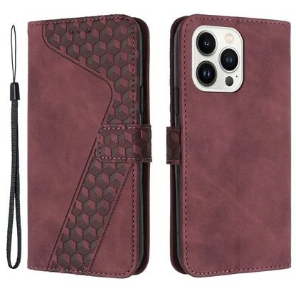 For iPhone 12 Pro Max PU Leather Cover 7-Shape Imprinted Pattern Phone Case Wallet