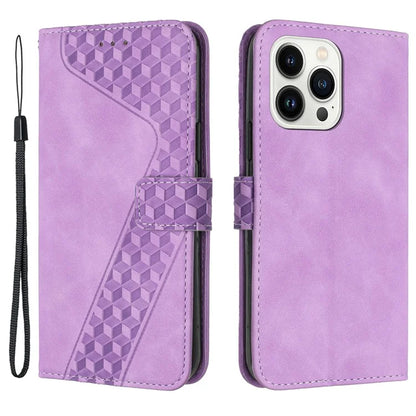 For iPhone 14 Pro Case PU+TPU Phone Back Cover 7-Shape Imprinted Pattern Wallet