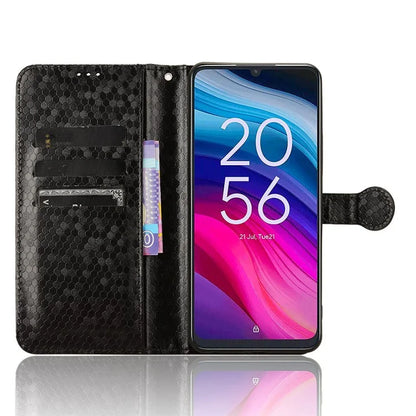 For TCL 505 Wallet Phone Case Dots Pattern PU Leather Flip Cover