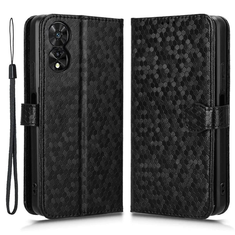 For TCL 50 SE Shockproof Case Dots Pattern PU Leather Wallet Phone Cover