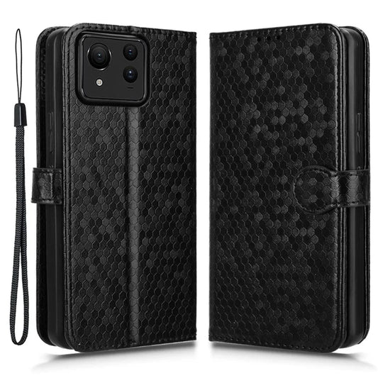 For Asus Zenfone 11 Ultra 5G Case PU Leather Magnetic Buckle Phone Cover Dots Pattern Imprinted