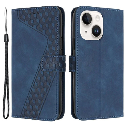 For iPhone 13 mini Case PU Leather Wallet Phone Shell 7-Shape Imprinted Anti-scratch