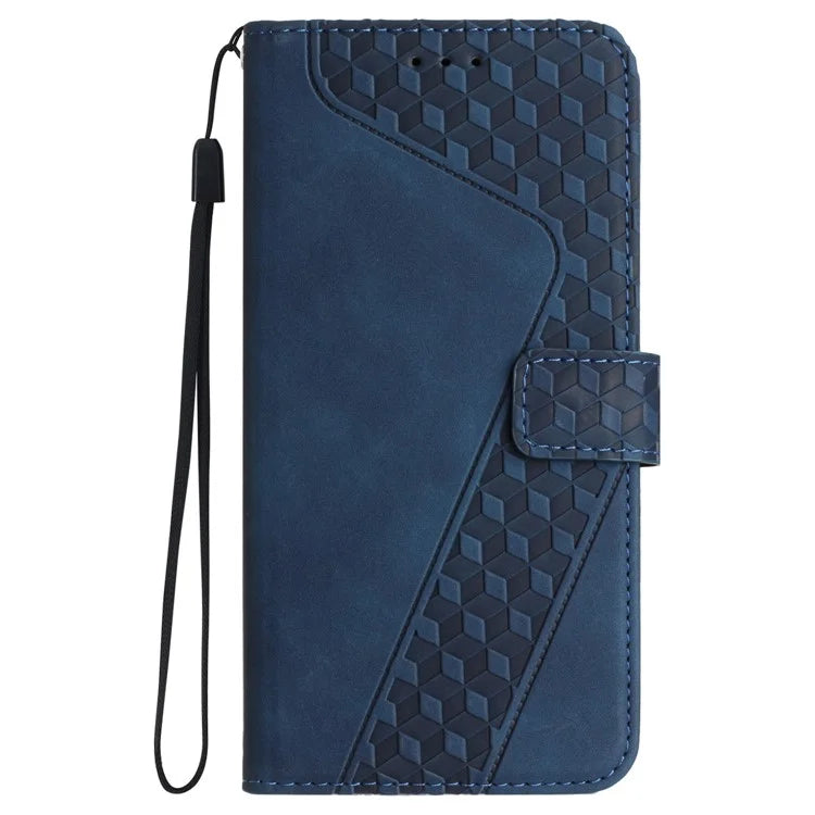 For iPhone 13 mini Case PU Leather Wallet Phone Shell 7-Shape Imprinted Anti-scratch