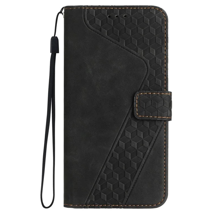 For iPhone 13 mini Case PU Leather Wallet Phone Shell 7-Shape Imprinted Anti-scratch