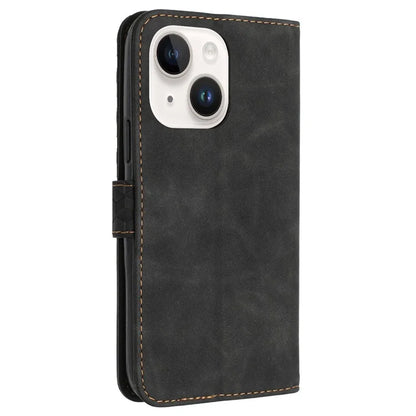 For iPhone 13 mini Case PU Leather Wallet Phone Shell 7-Shape Imprinted Anti-scratch