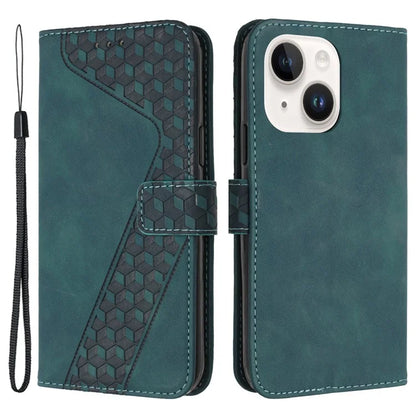 For iPhone 13 mini Case PU Leather Wallet Phone Shell 7-Shape Imprinted Anti-scratch