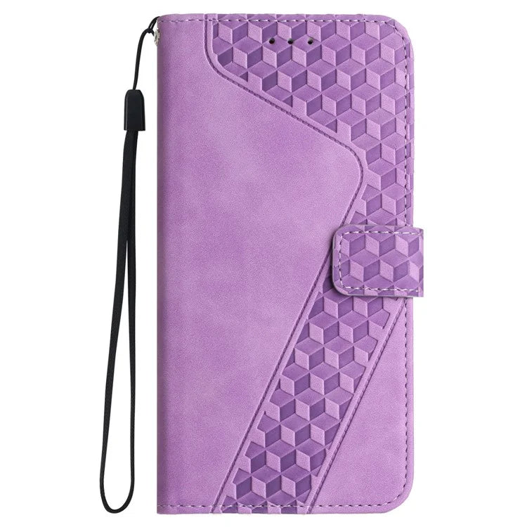 For iPhone 13 mini Case PU Leather Wallet Phone Shell 7-Shape Imprinted Anti-scratch