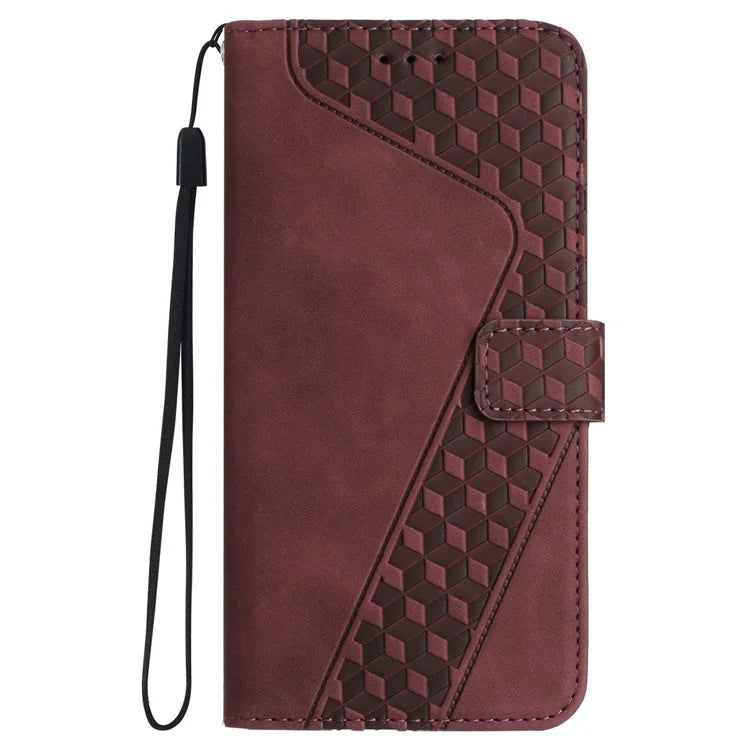 For iPhone 13 mini Case PU Leather Wallet Phone Shell 7-Shape Imprinted Anti-scratch