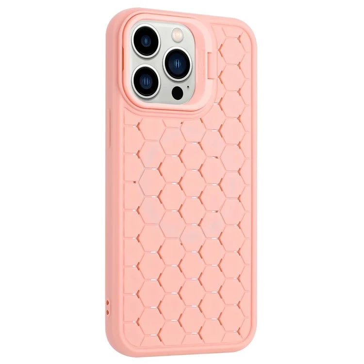 For iPhone 15 Pro TPU Case Heat Dissipation Protective Cover with Kickstand