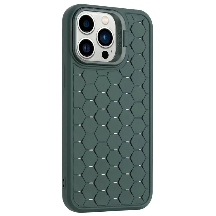 For iPhone 15 Pro TPU Case Heat Dissipation Protective Cover with Kickstand