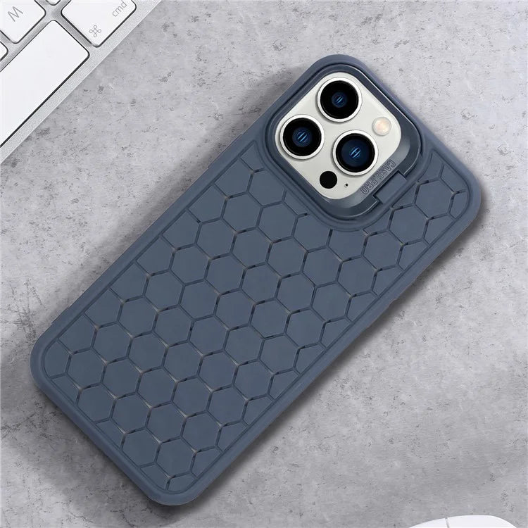 For iPhone 15 Pro TPU Case Heat Dissipation Protective Cover with Kickstand