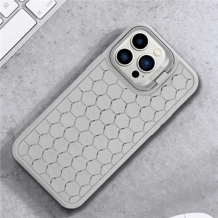 For iPhone 15 Pro TPU Case Heat Dissipation Protective Cover with Kickstand
