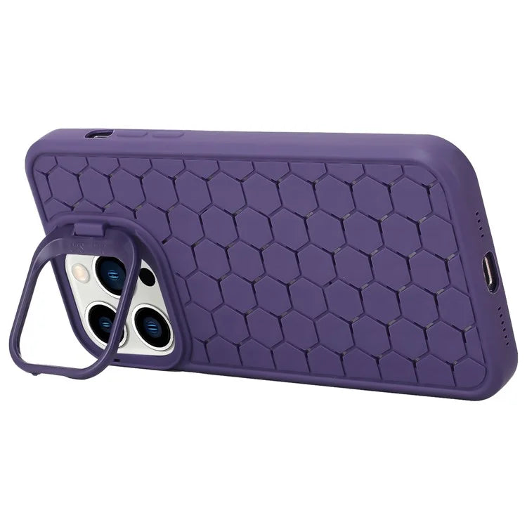 For iPhone 15 Pro TPU Case Heat Dissipation Protective Cover with Kickstand