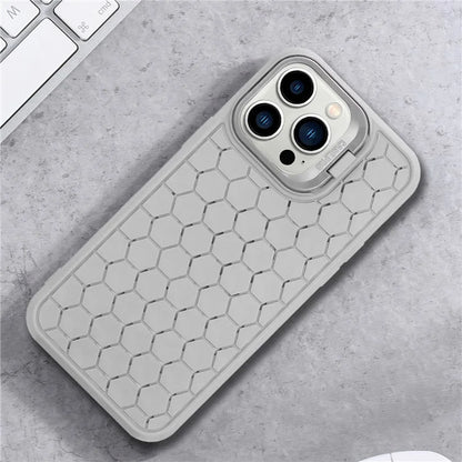 For iPhone 12 / 12 Pro Kickstand Case Breathable Cooling TPU Phone Cover