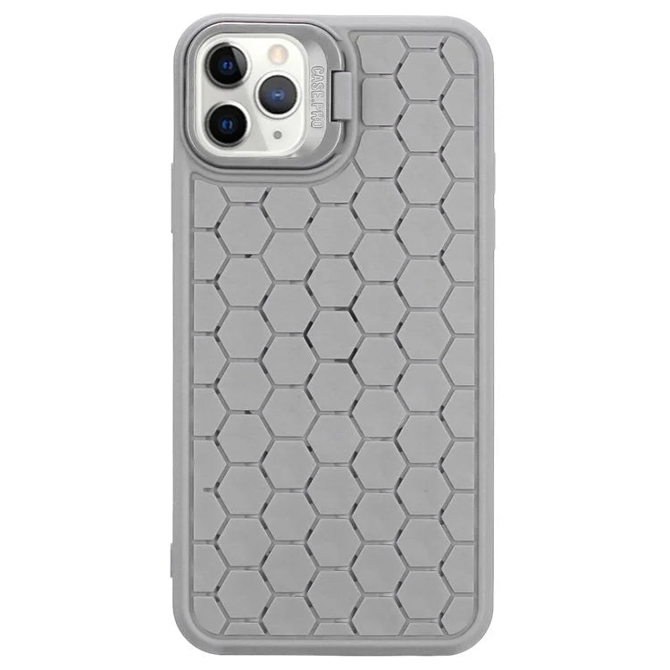 For iPhone 11 Pro Case Heat Dissipation Shockproof TPU Phone Cover with Kickstand