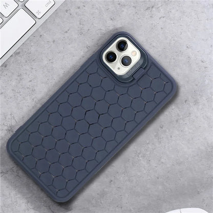 For iPhone 11 Pro Max TPU Case Kickstand Heat Dissipation Breathable Phone Cover