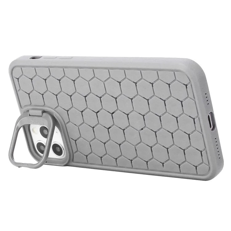 For iPhone 11 Pro Max TPU Case Kickstand Heat Dissipation Breathable Phone Cover