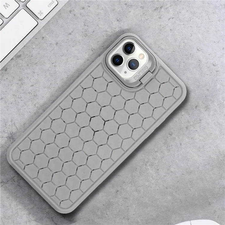 For iPhone 11 Pro Max TPU Case Kickstand Heat Dissipation Breathable Phone Cover