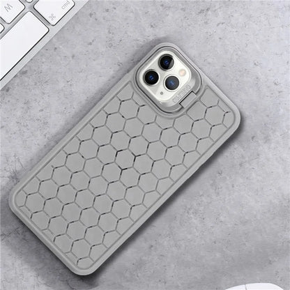 For iPhone 11 Pro Max TPU Case Kickstand Heat Dissipation Breathable Phone Cover