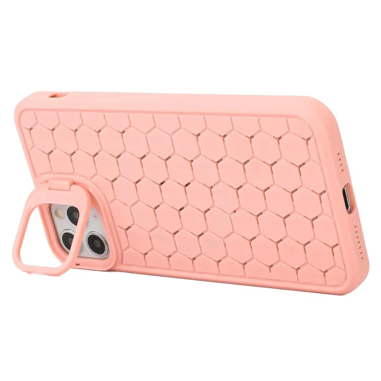 For iPhone 11 Pro Max TPU Case Kickstand Heat Dissipation Breathable Phone Cover