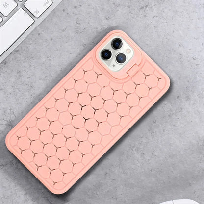 For iPhone 11 Pro Max TPU Case Kickstand Heat Dissipation Breathable Phone Cover