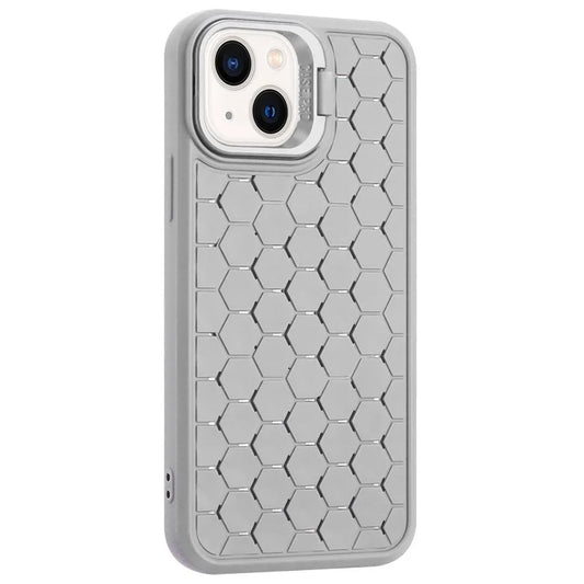 For iPhone 14 Case Hidden Kickstand Heat Dissipation Soft TPU Phone Cover
