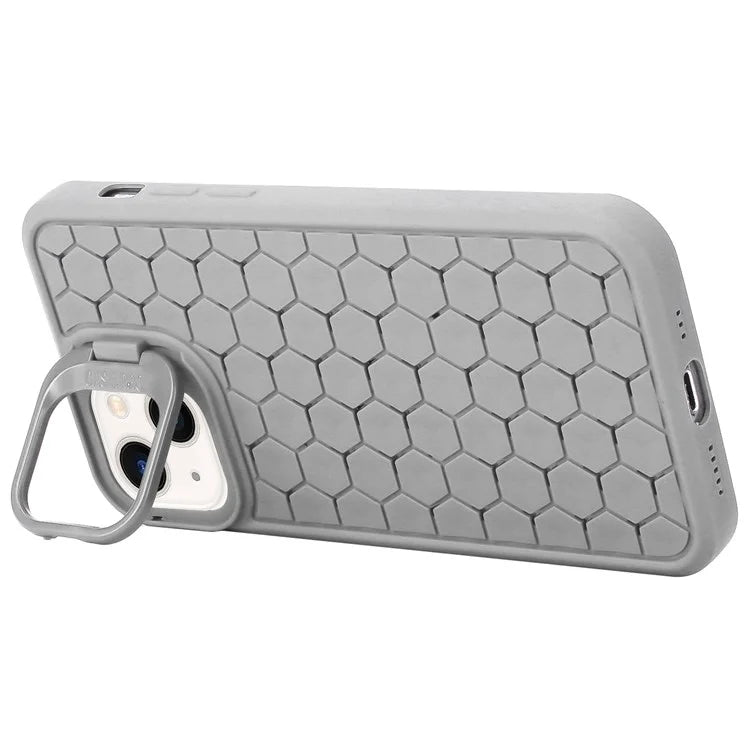 For iPhone 14 Case Hidden Kickstand Heat Dissipation Soft TPU Phone Cover