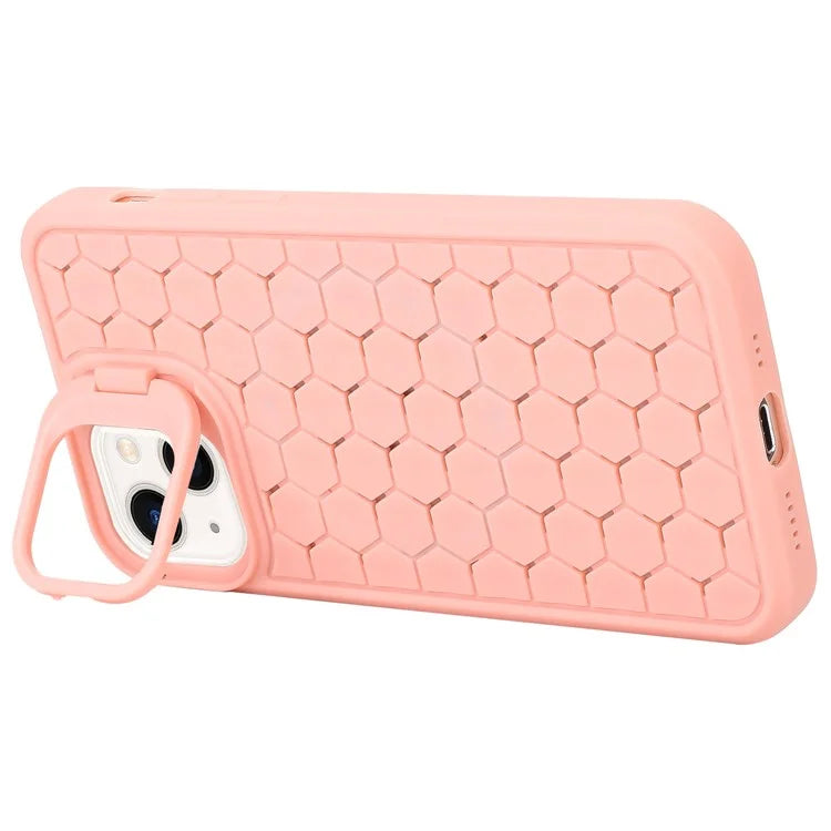 For iPhone 14 Case Hidden Kickstand Heat Dissipation Soft TPU Phone Cover