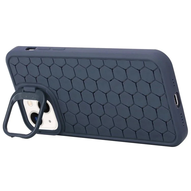 For iPhone 14 Case Hidden Kickstand Heat Dissipation Soft TPU Phone Cover