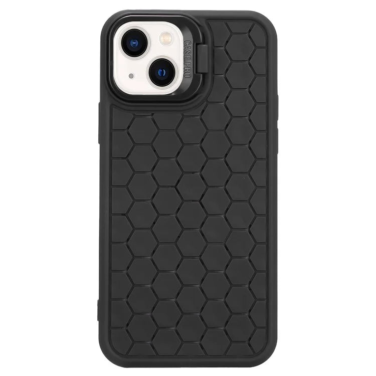For iPhone 14 Case Hidden Kickstand Heat Dissipation Soft TPU Phone Cover