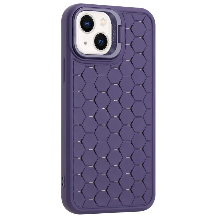 For iPhone 13 TPU Case Heat Dissipation Lens Frame Kickstand Phone Cover