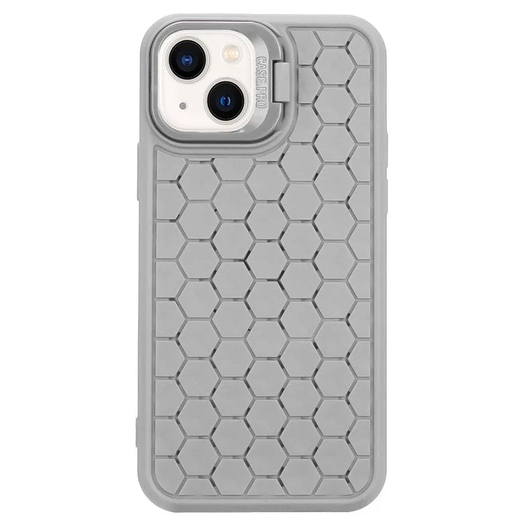 For iPhone 13 TPU Case Heat Dissipation Lens Frame Kickstand Phone Cover