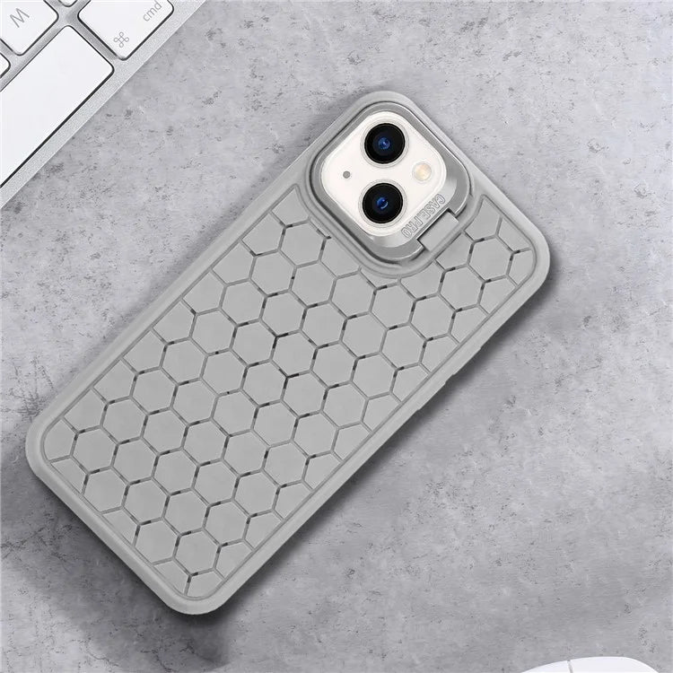 For iPhone 13 TPU Case Heat Dissipation Lens Frame Kickstand Phone Cover