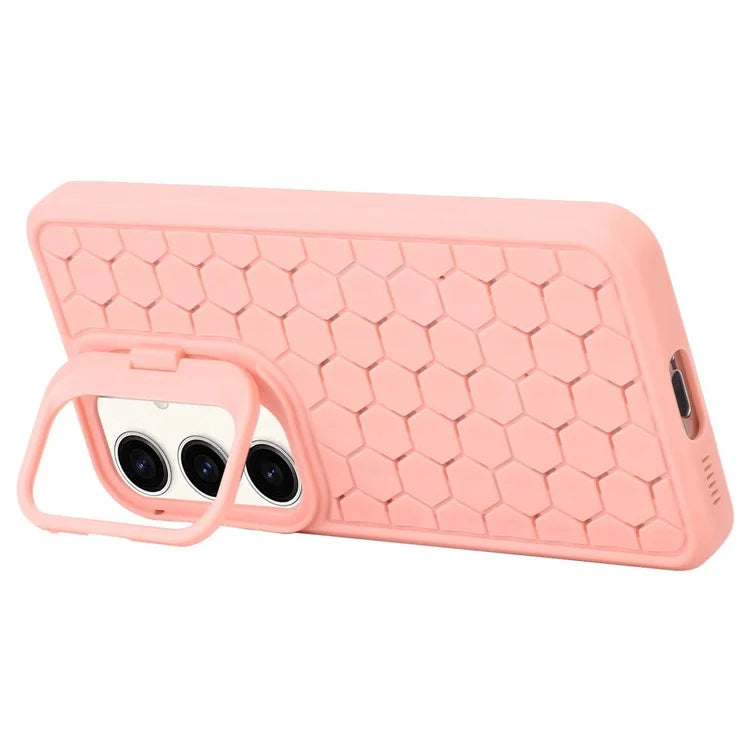 For Samsung Galaxy A25 5G (Global) (161.0 x 76.5 x 8.3mm) TPU Case Breathable Cooling Kickstand Phone Cover
