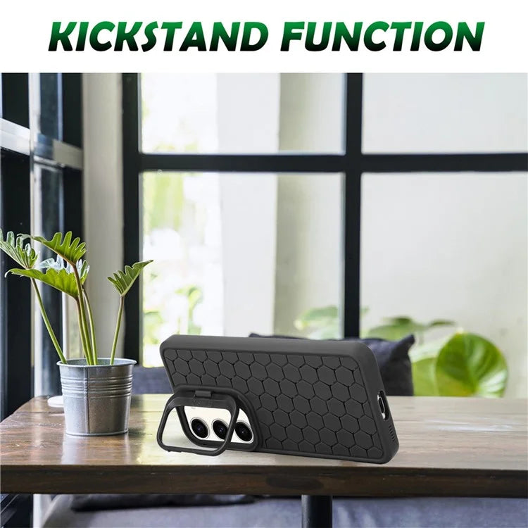 For Samsung Galaxy S23 Case Breathable TPU Phone Cover Kickstand Phone Shell