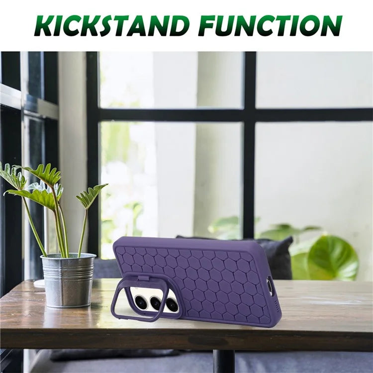 For Samsung Galaxy S23 Case Breathable TPU Phone Cover Kickstand Phone Shell