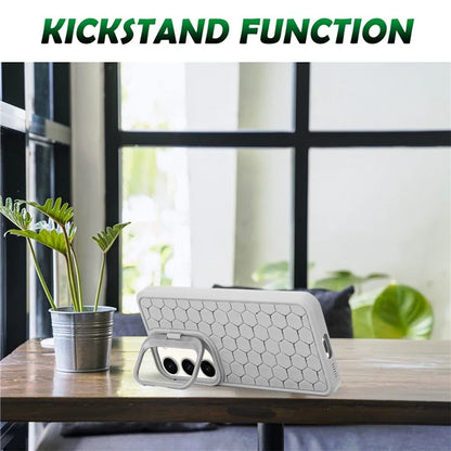 For Samsung Galaxy S23 Case Breathable TPU Phone Cover Kickstand Phone Shell