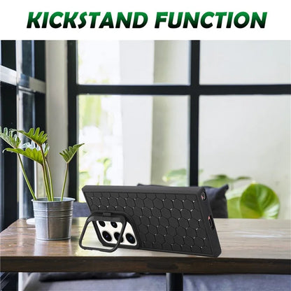 For Samsung Galaxy S23 Ultra Case Protective TPU Breathable Cooling Phone Cover with Kickstand