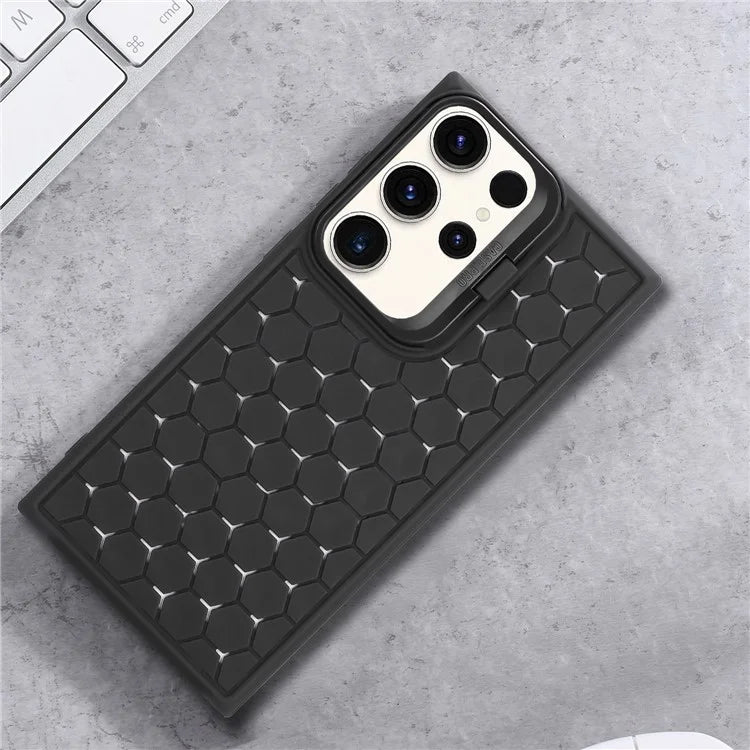 For Samsung Galaxy S23 Ultra Case Protective TPU Breathable Cooling Phone Cover with Kickstand