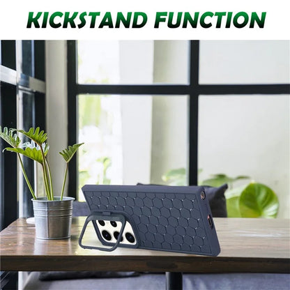 For Samsung Galaxy S23 Ultra Case Protective TPU Breathable Cooling Phone Cover with Kickstand